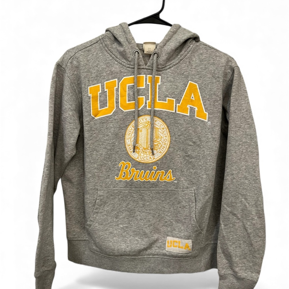 UCLA Bruins Gray‎ Pullover Hoodie Yellow Graphic Size S